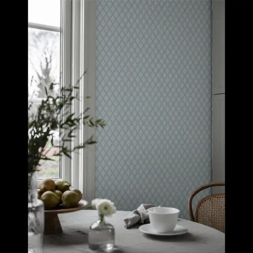 Tapet Duro Flora Selma 537-04 QuickUp, Mönstrad Ljusblå