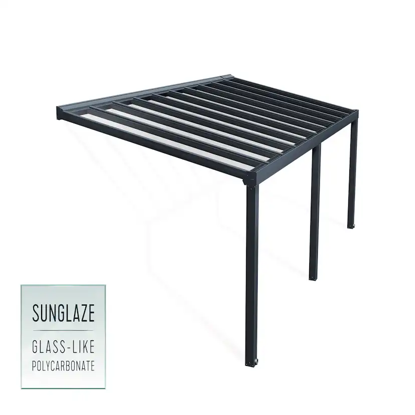 Terrasstak Canopia by Palram Stockholm Antracitgrå med Takpersienner