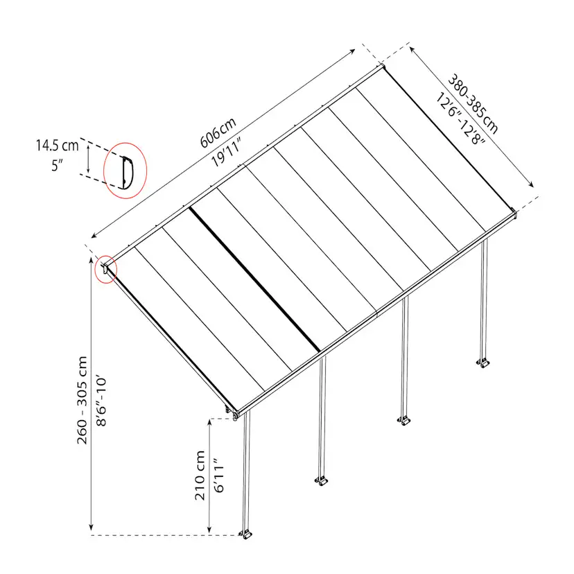 Terrasstak Canopia by Palram Feria 4x6,06 m