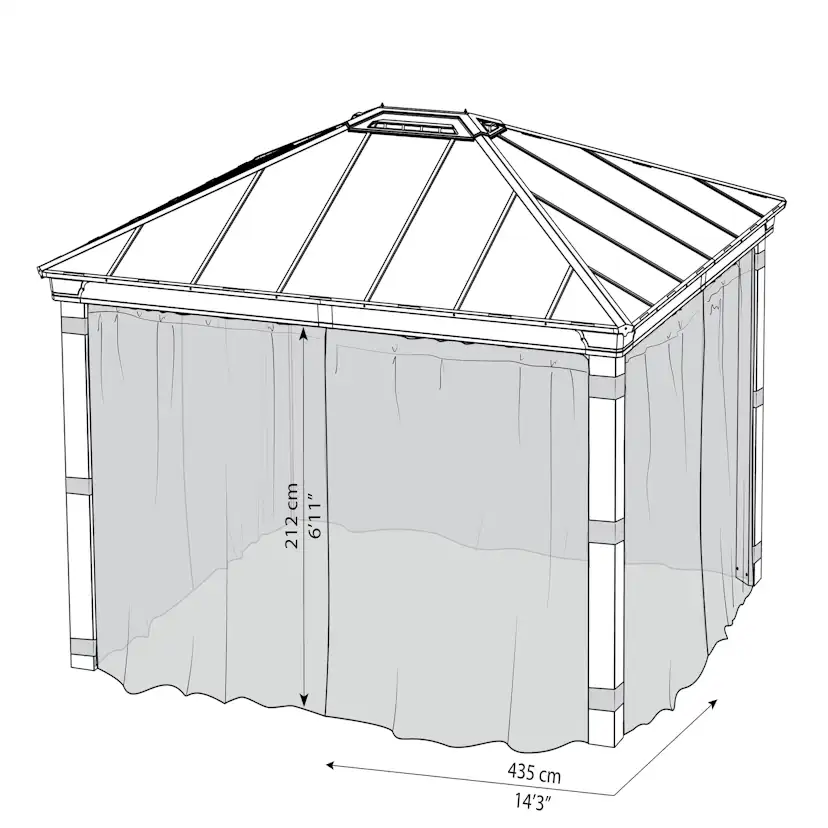 Myggnät Canopia by Palram 4-Pack Till Dallas Paviljong 4,2X4,2 m