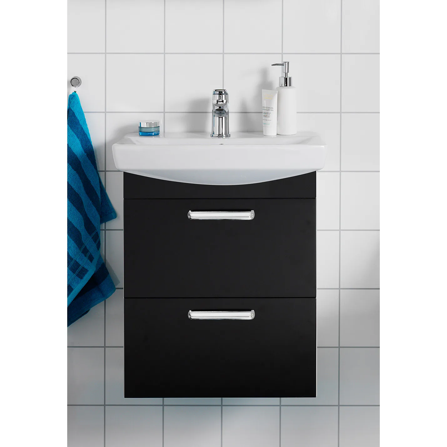 Tvättställsskåp Hafa Life med Tvättställ Svart Matt