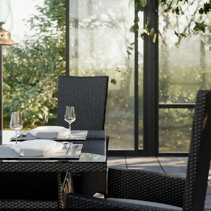 Matgrupp Utomhus Comfort Garden Thor 140 med 6 Jenny Ställbara Utefåtöljer