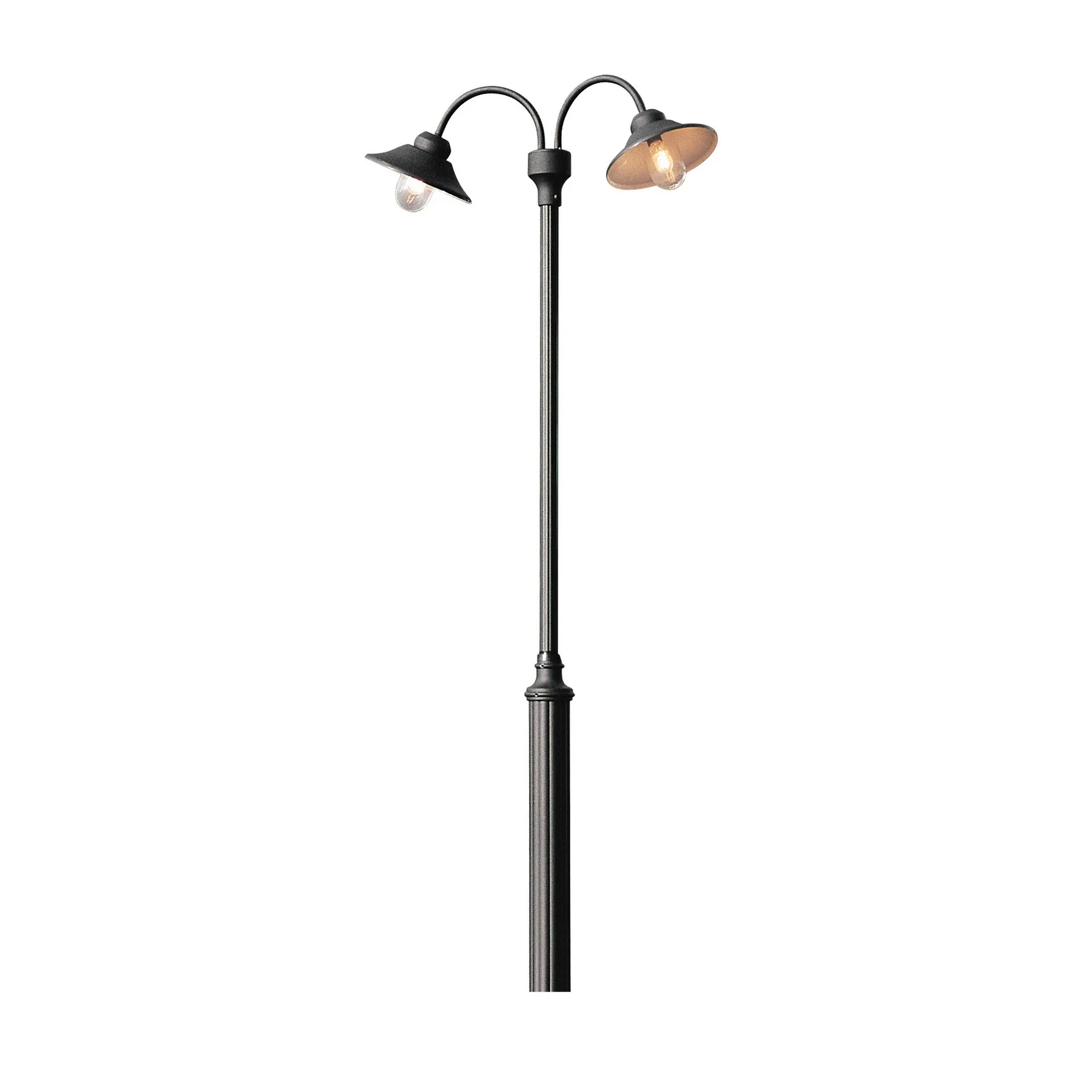 Stolplykta Gnosjö Konstsmide Vega 2-Arm E27 Svart utan Stolpe
