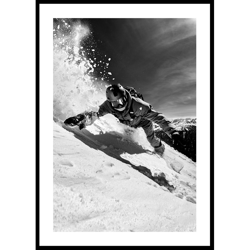 Poster Gallerix Snowboarder B&W No2
