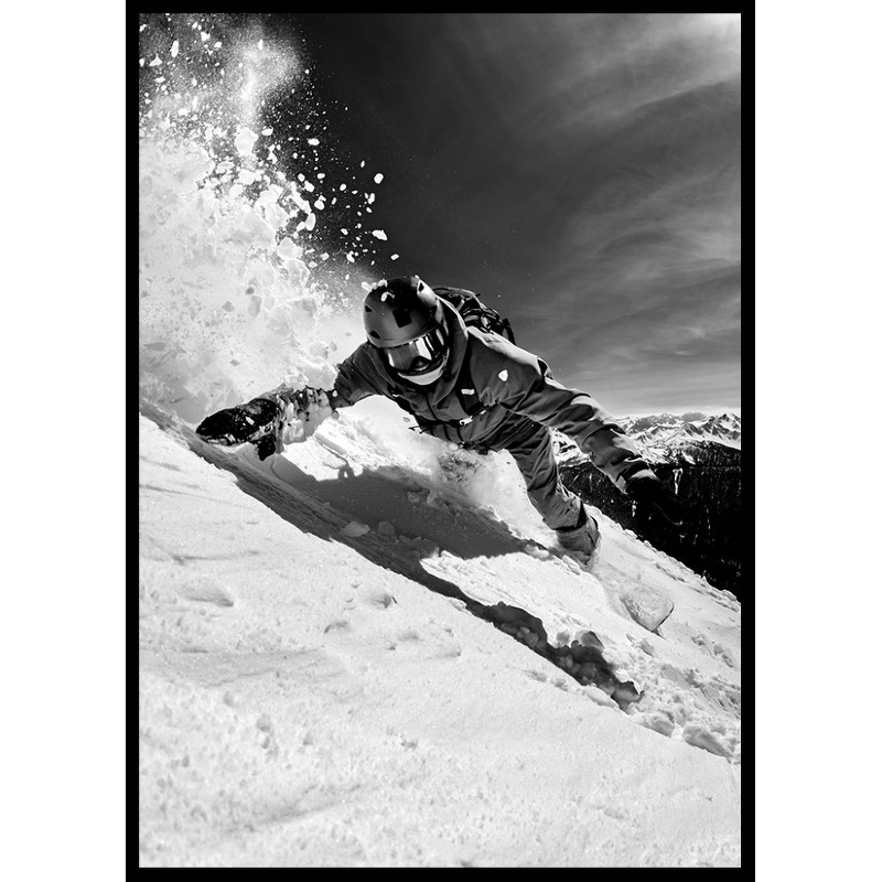 Poster Gallerix Snowboarder B&W No2