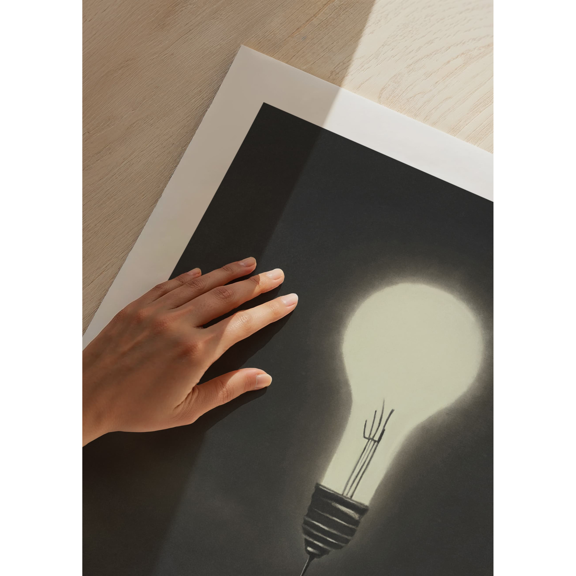 Poster Gallerix Flying With Light Bulb