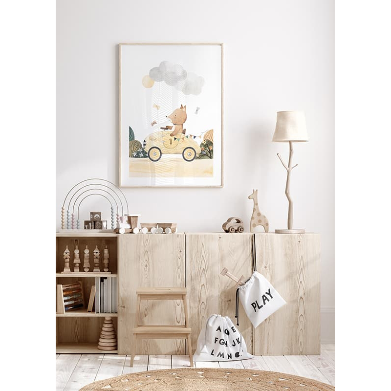 Poster Gallerix Fox Driving A Car