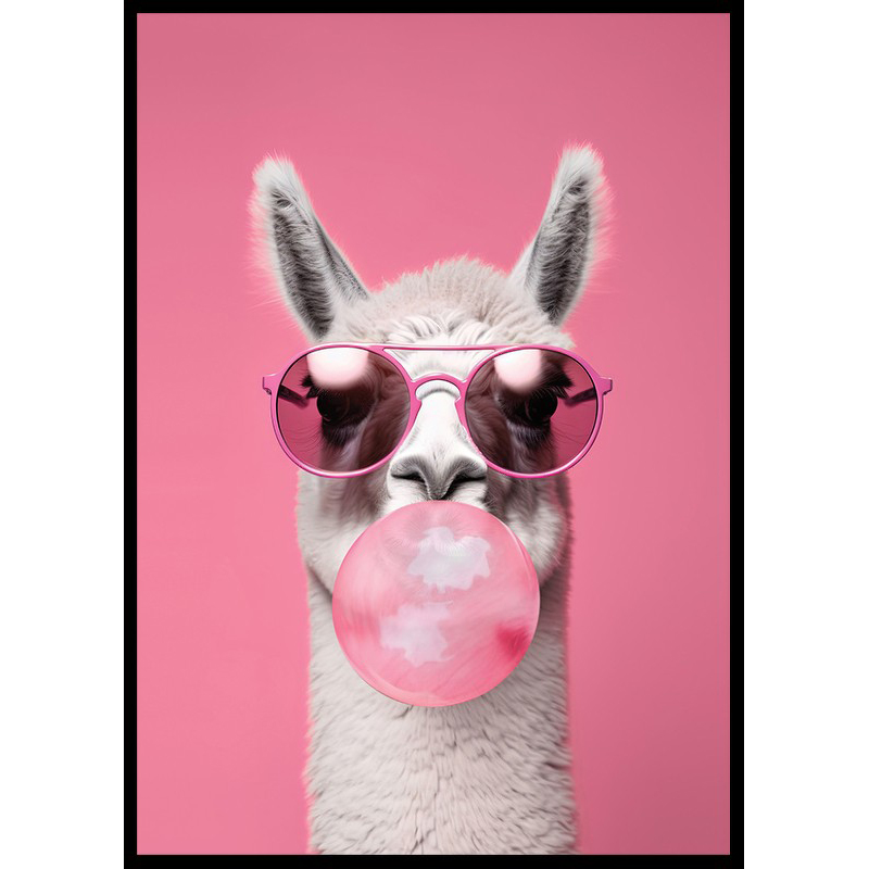 Poster Gallerix Llama With Bubble Gum