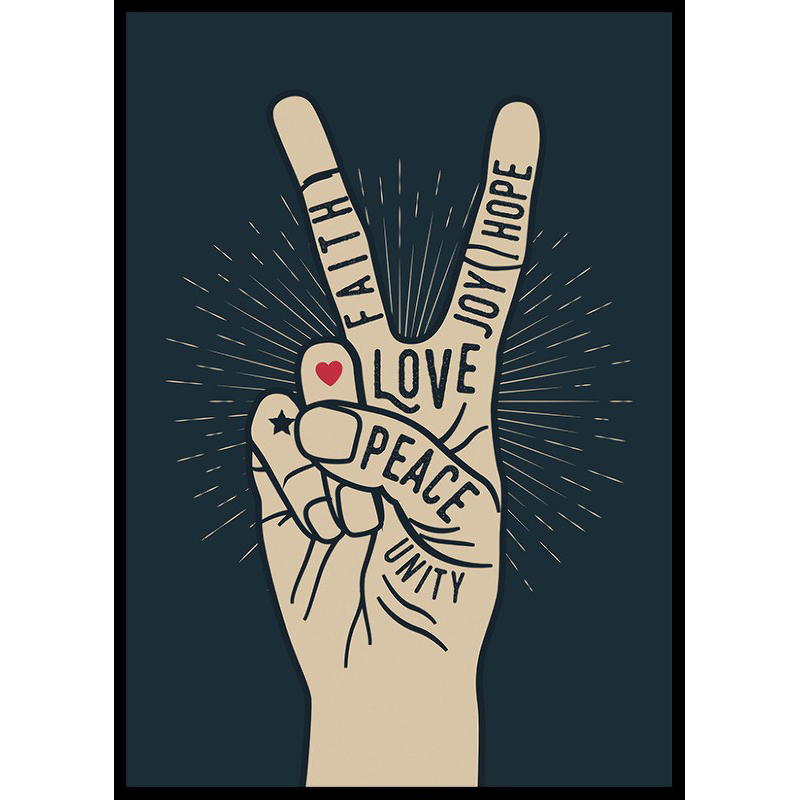 Poster Gallerix Peace And Love Vintage Style