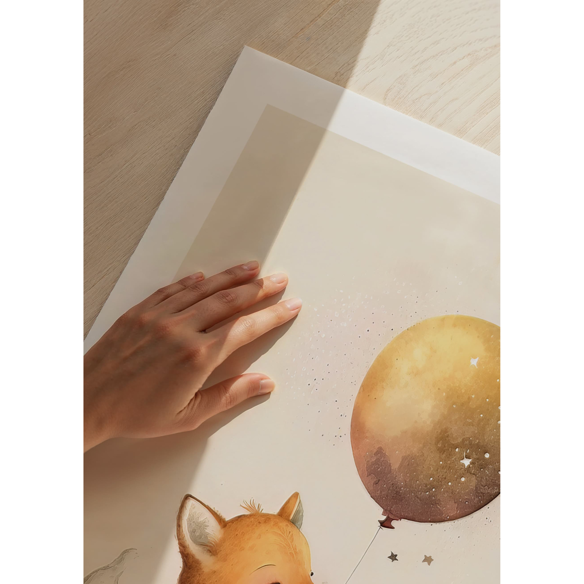 Poster Gallerix Fox Holding Balloon