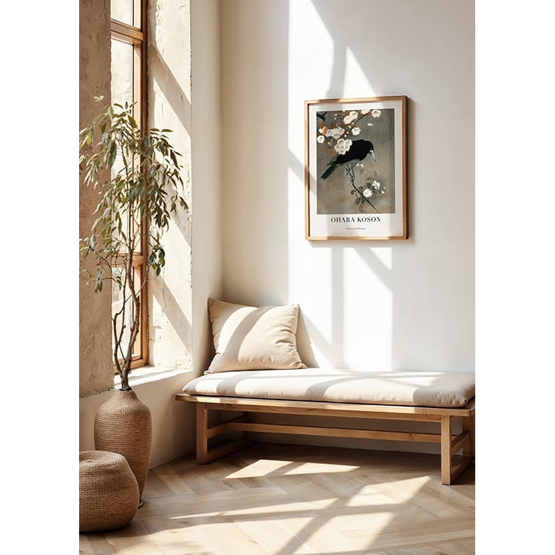 Poster Gallerix Crow And Blossom By Ohara Koson