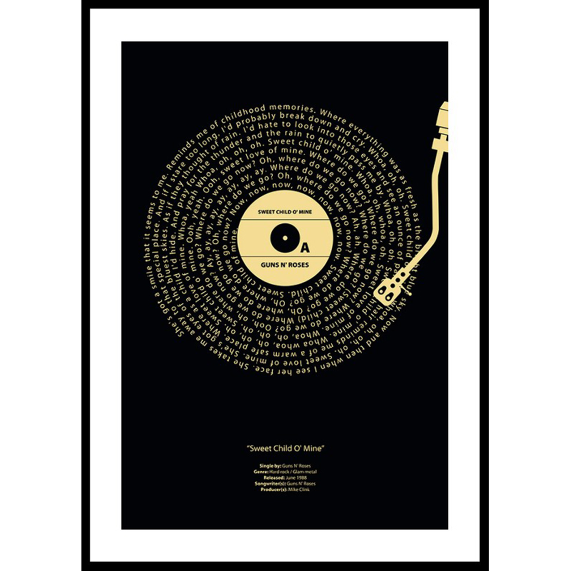 Poster Gallerix Sweet Child O Mine Vinyl By Guns N Roses