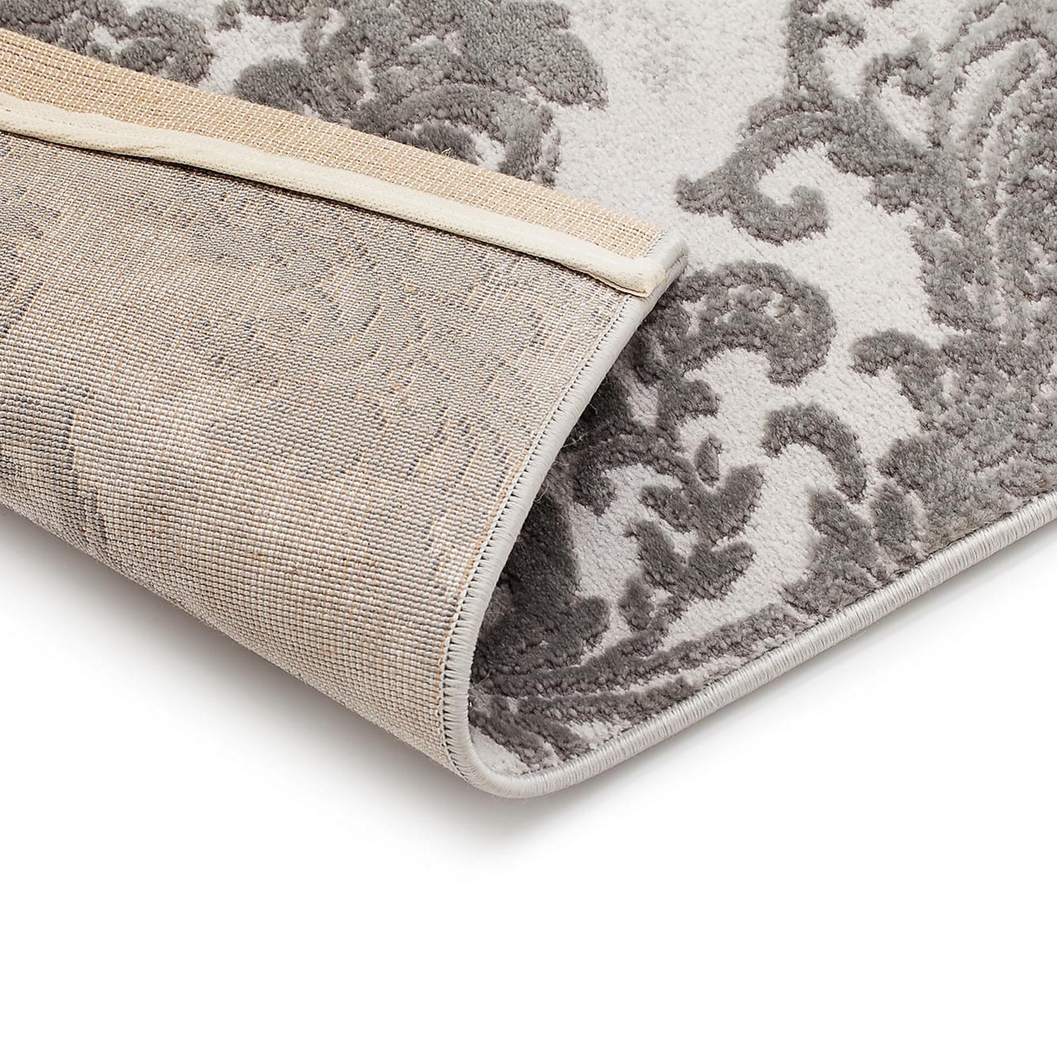 Friezematta KM Carpets Galya Medaljong Grå