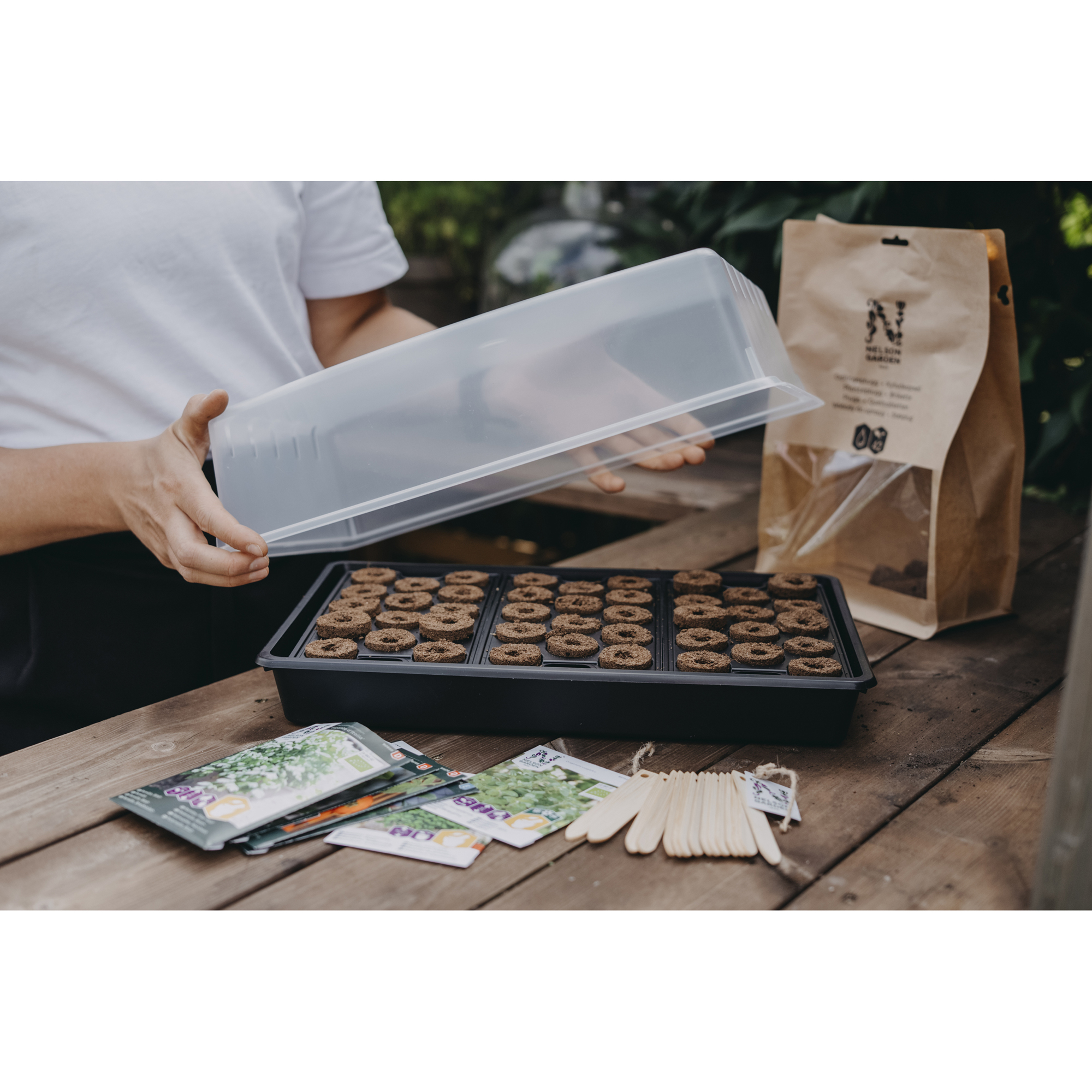 Drivhus Nelson Garden Mini Air Med Brätte & Plugg 24x38cm