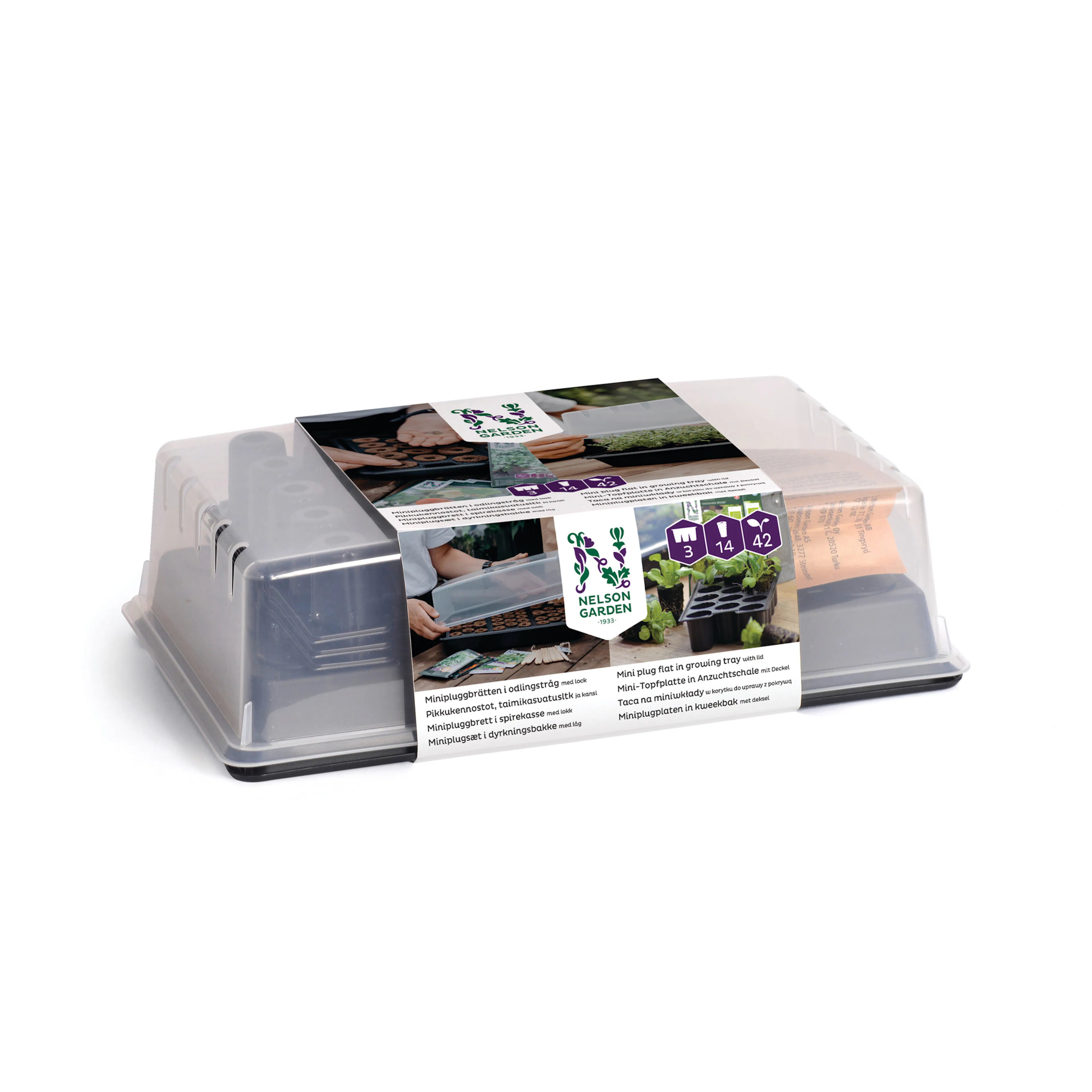 Drivhus Nelson Garden Mini Air Med Brätte & Plugg 24x38cm