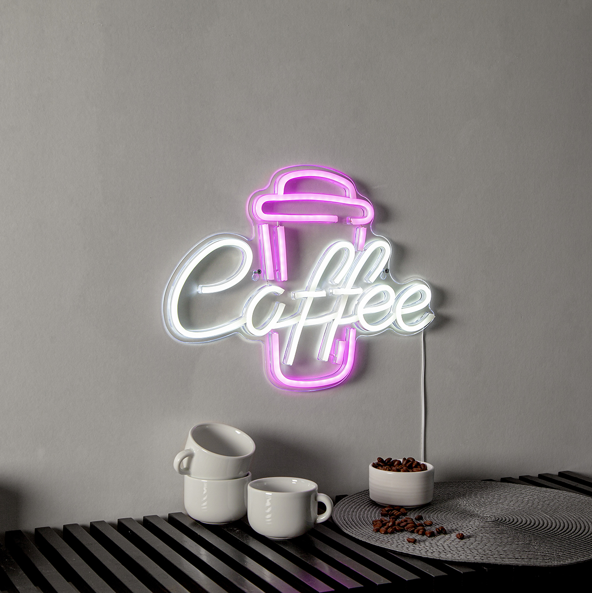 Väggdekoration Star Trading Plexy Coffee LED