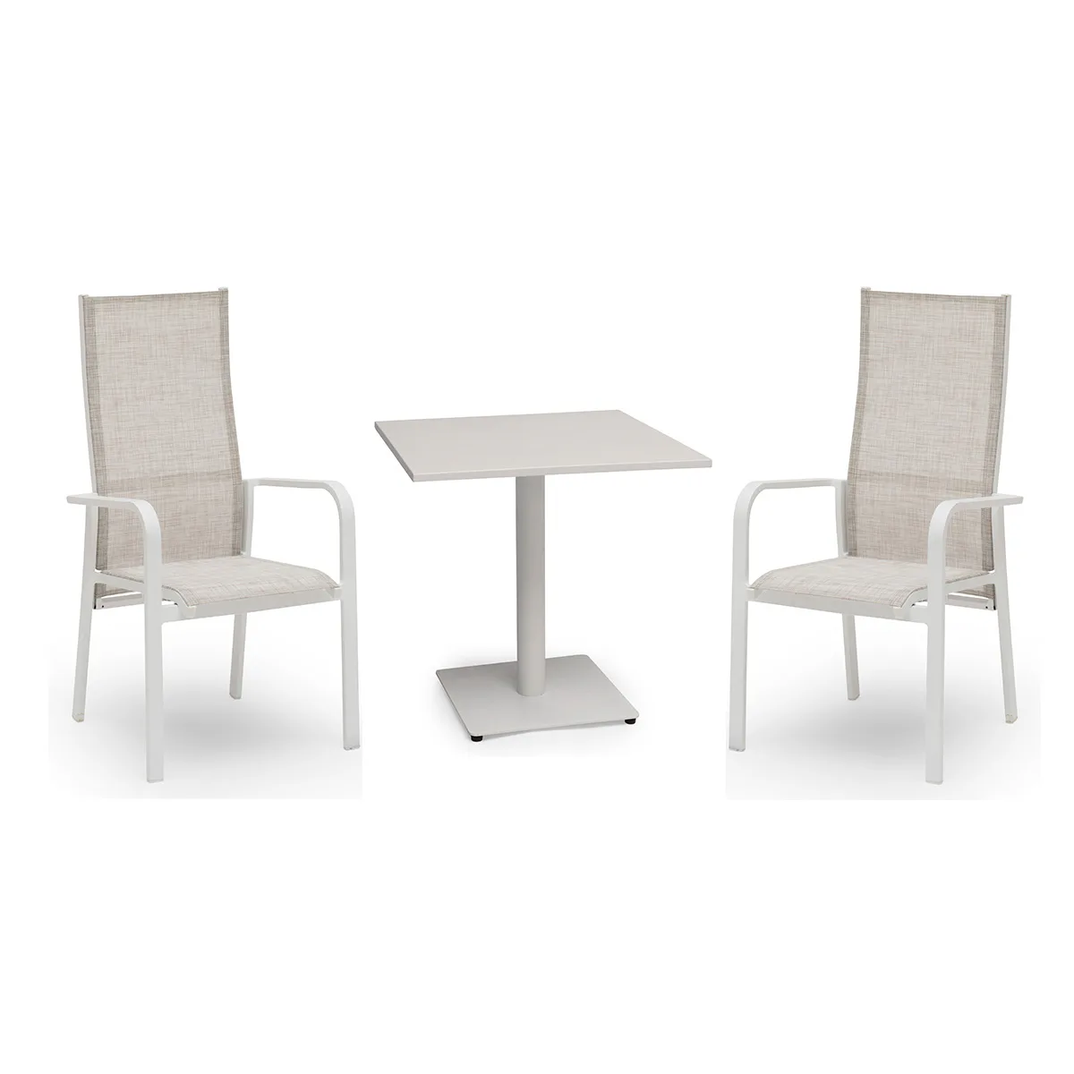 Caféset Hillerstorp Hånger 2st Positionsfåtöljer med Näsby Cafébord 70x70 cm