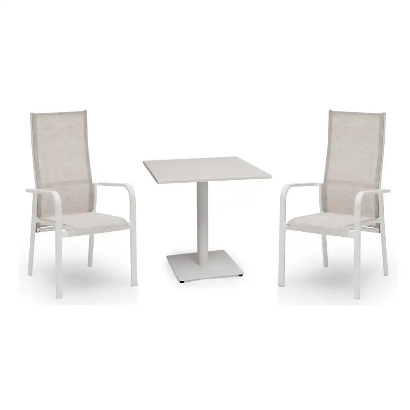 Caféset Hillerstorp Hånger 2st Positionsfåtöljer med Näsby Cafébord 70x70 cm