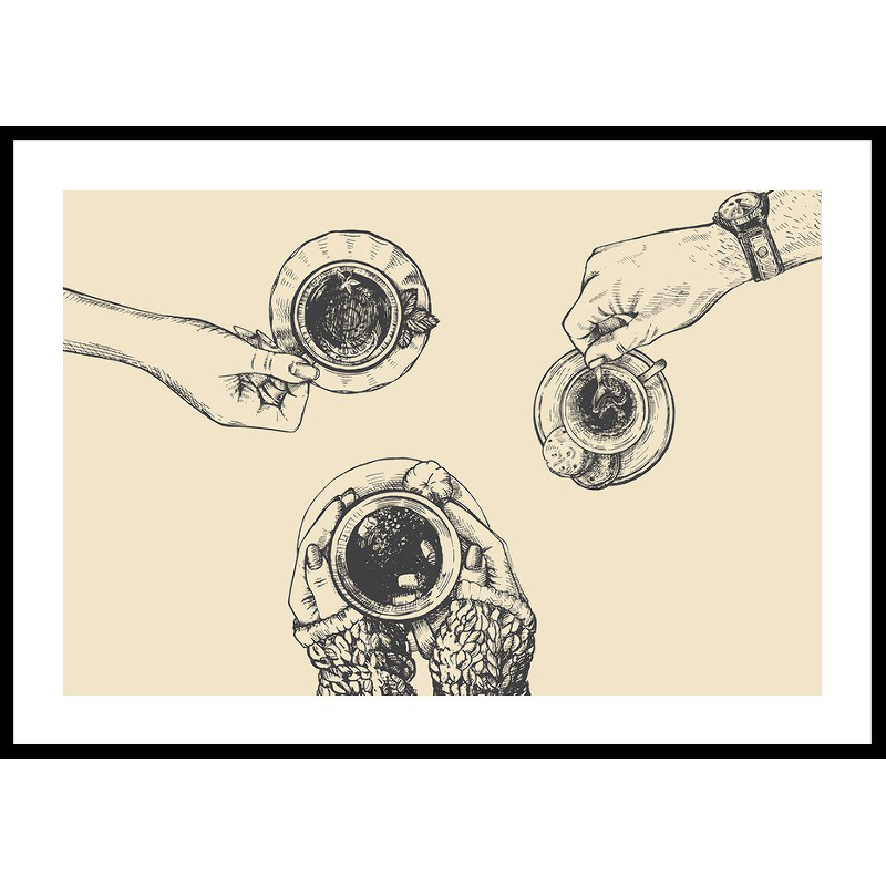 Poster Gallerix Vintage Coffee Drawing