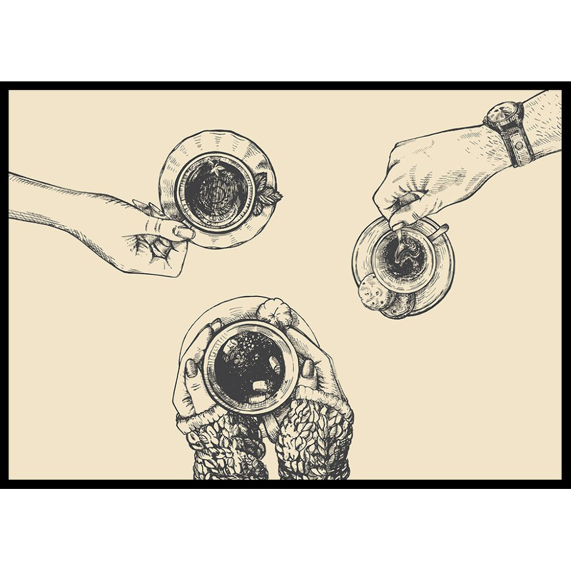 Poster Gallerix Vintage Coffee Drawing