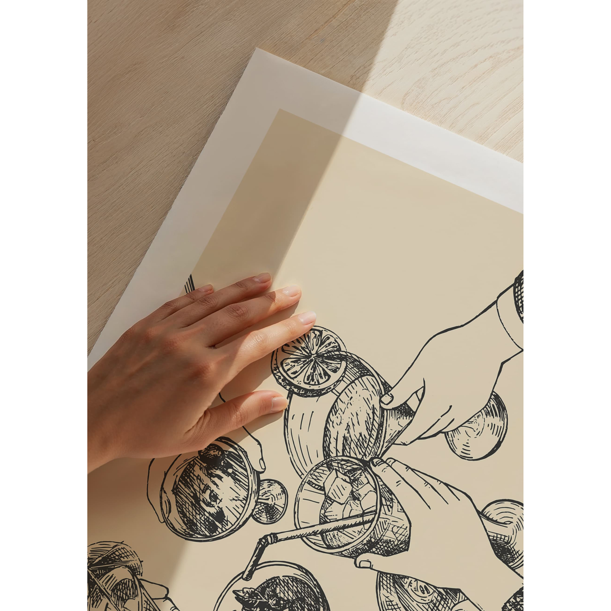 Poster Gallerix Vintage Drinks Drawing