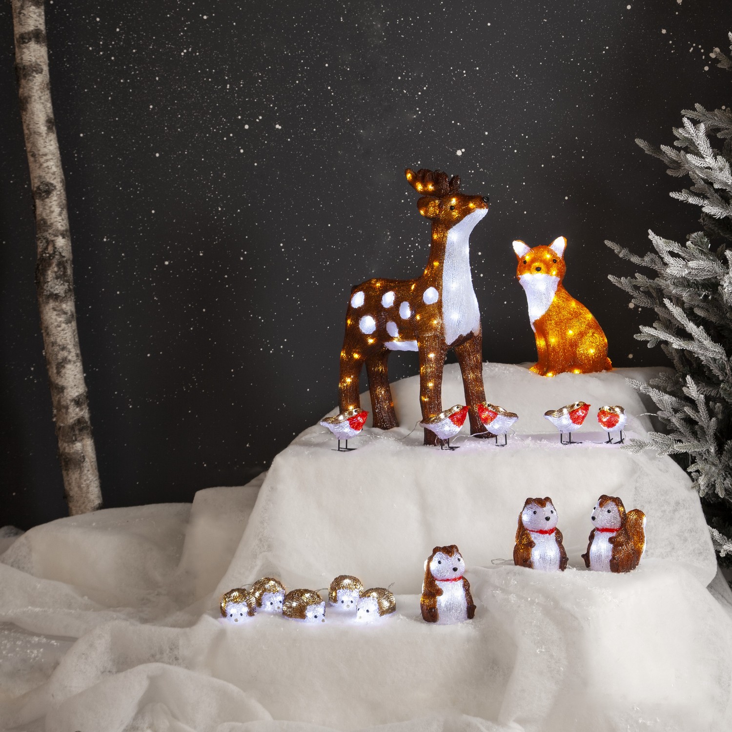 Dekorationsfigur Star Trading Crystalo 3st ekorrar