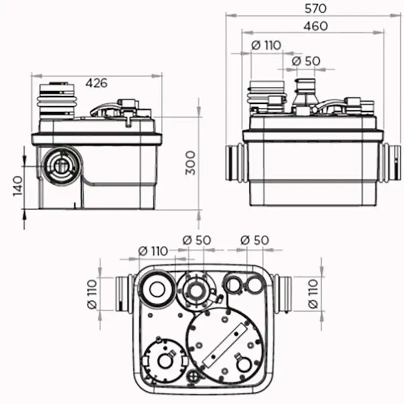 Pumpstation Saniflo Sanicubic 1 WP För Mindre Hushåll