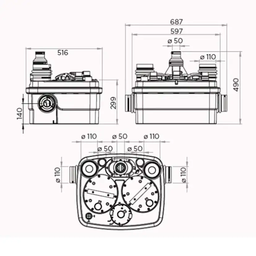 Pumpstation Saniflo Sanicubic 2 Classic För Större Hushåll