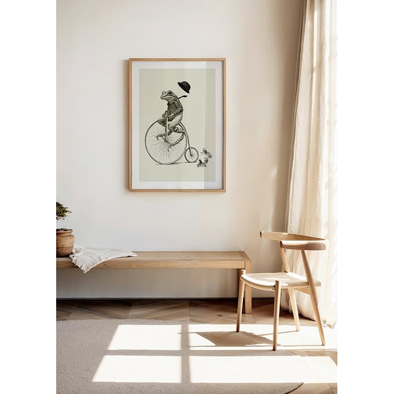 Poster Gallerix Frog On A Bicycle