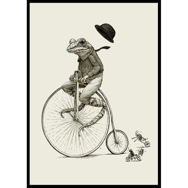 Poster Gallerix Frog On A Bicycle
