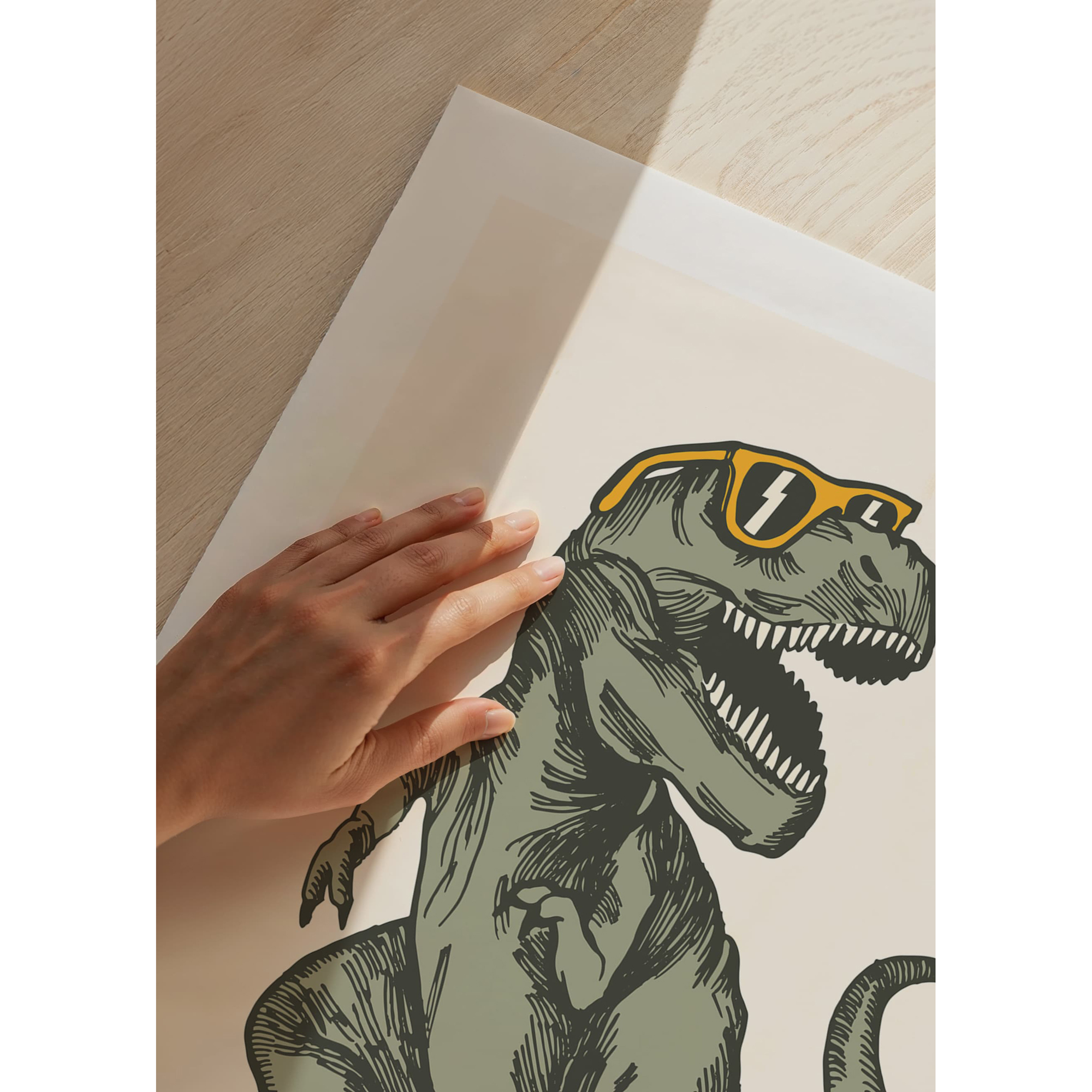 Poster Gallerix T-rex Dino Surfing