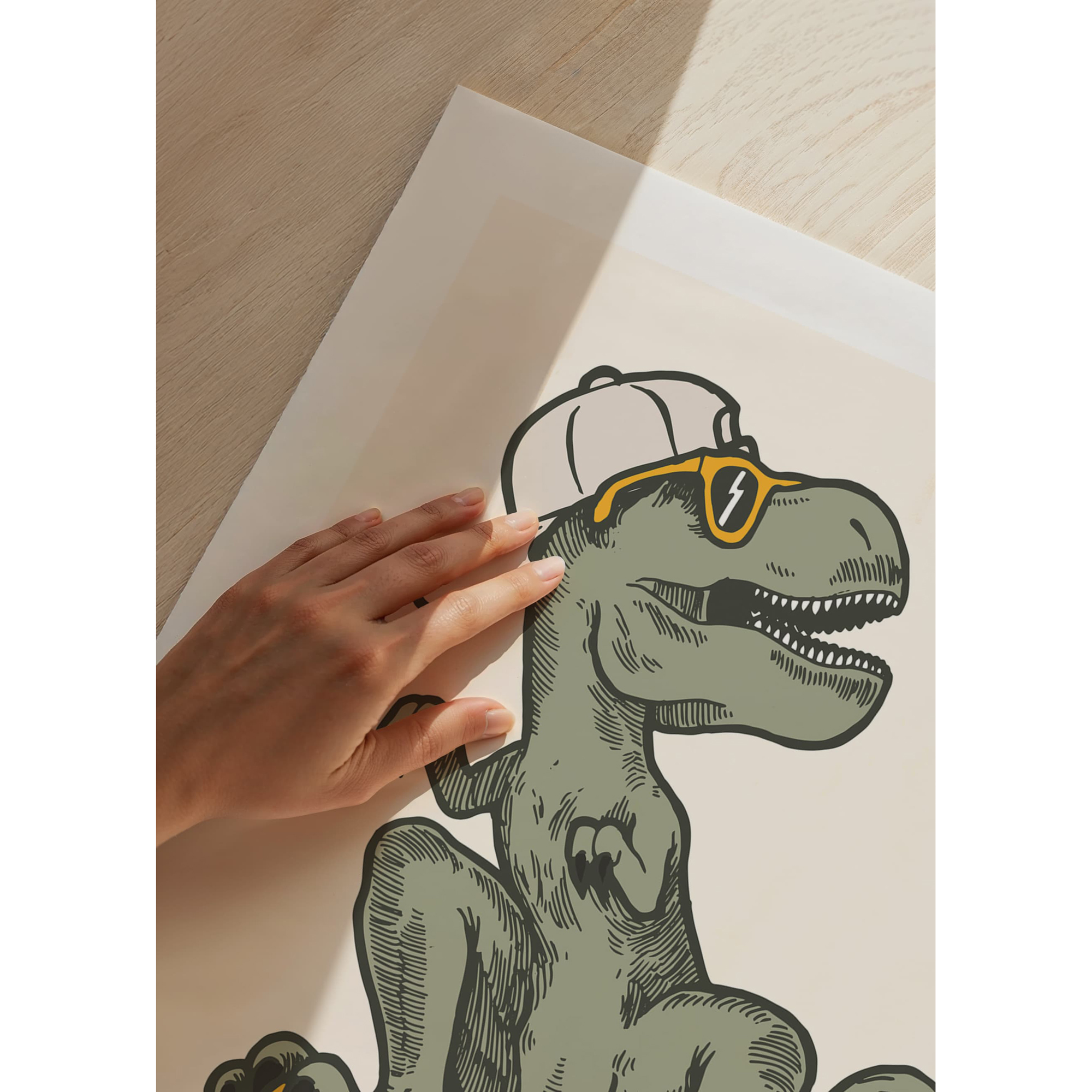 Poster Gallerix T-rex Dino Skateboarding
