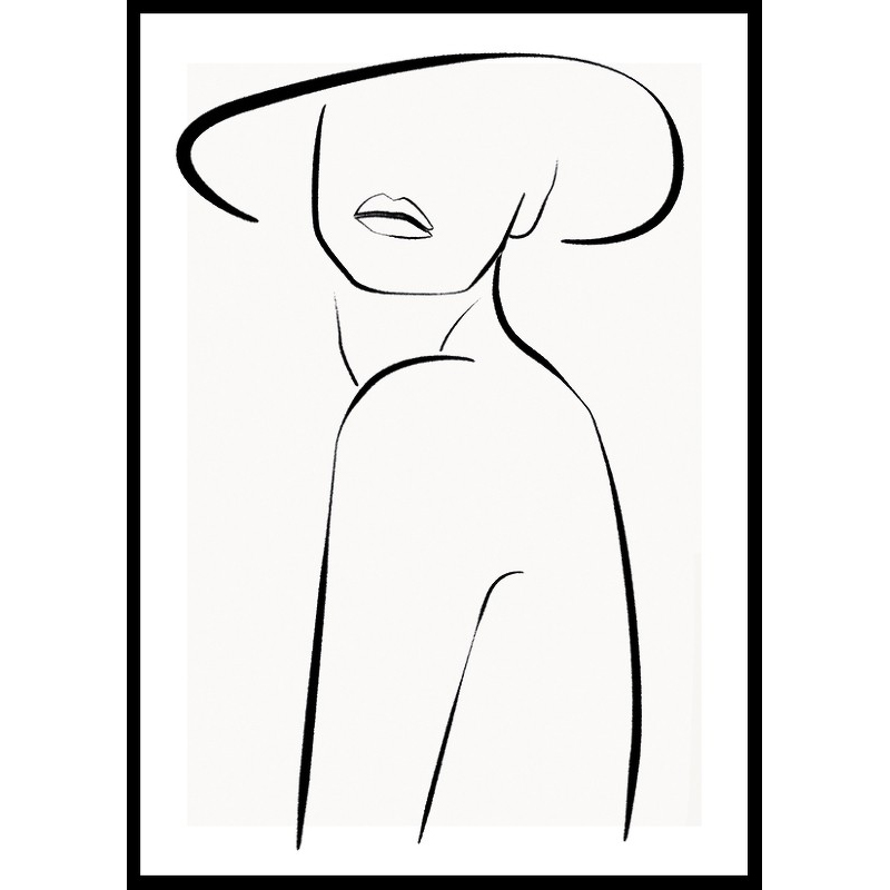 Poster Gallerix Posing In Hat Line Art
