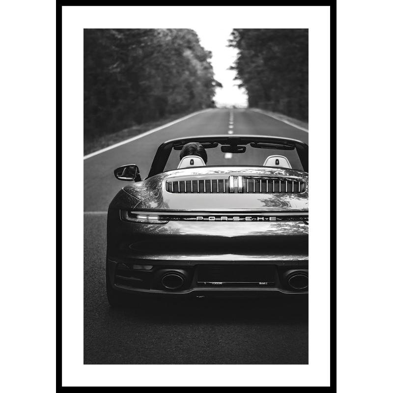 Poster Gallerix Porsche 911 Carrera 4s Rear B&W