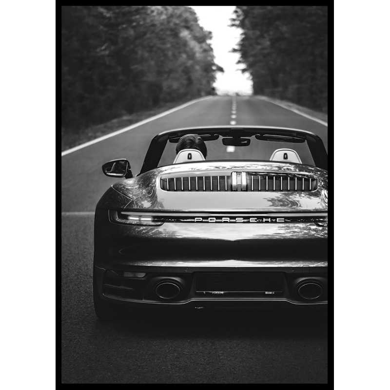 Poster Gallerix Porsche 911 Carrera 4s Rear B&W