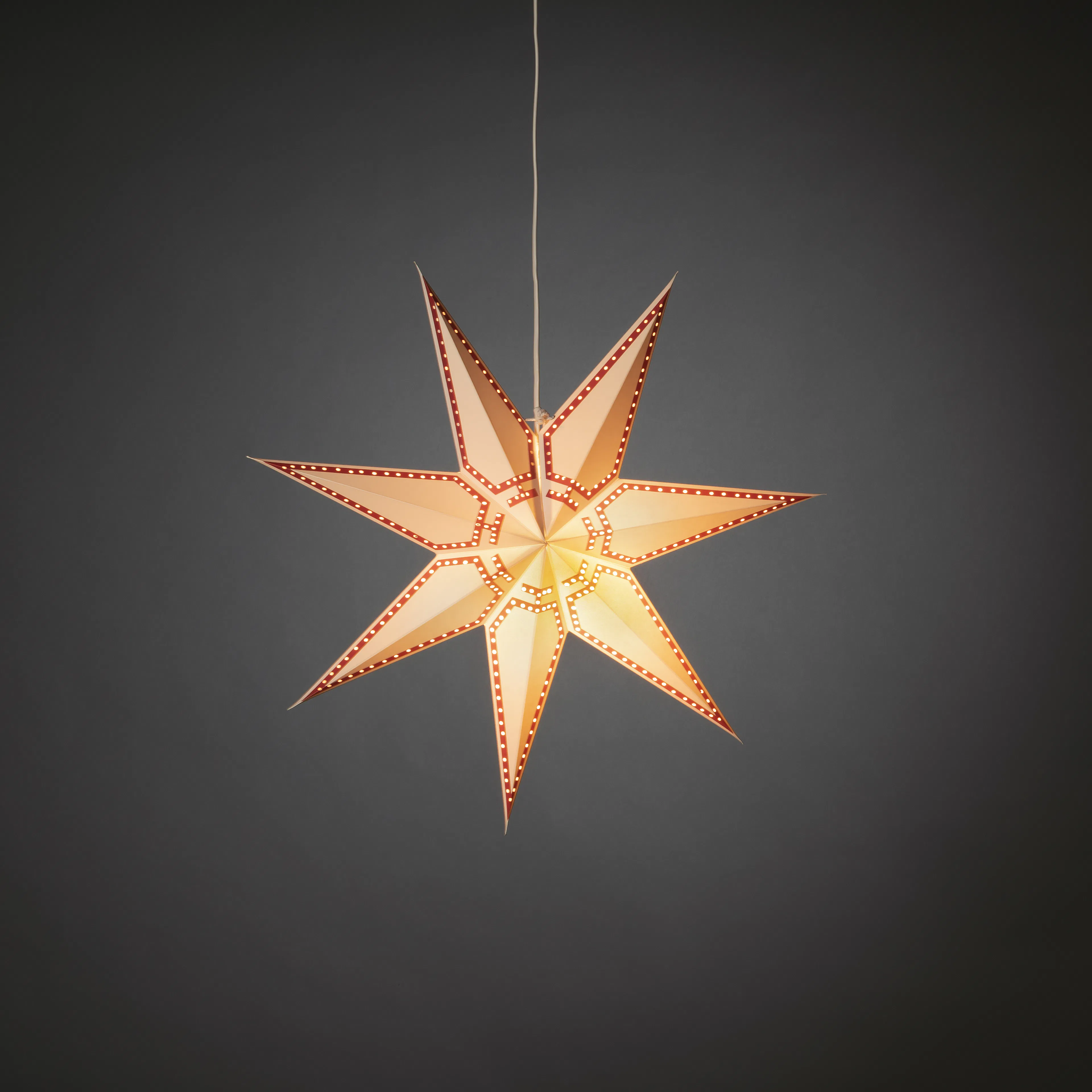 Adventsstjärna Gnosjö Konstsmide Rödmönstrad 60 cm