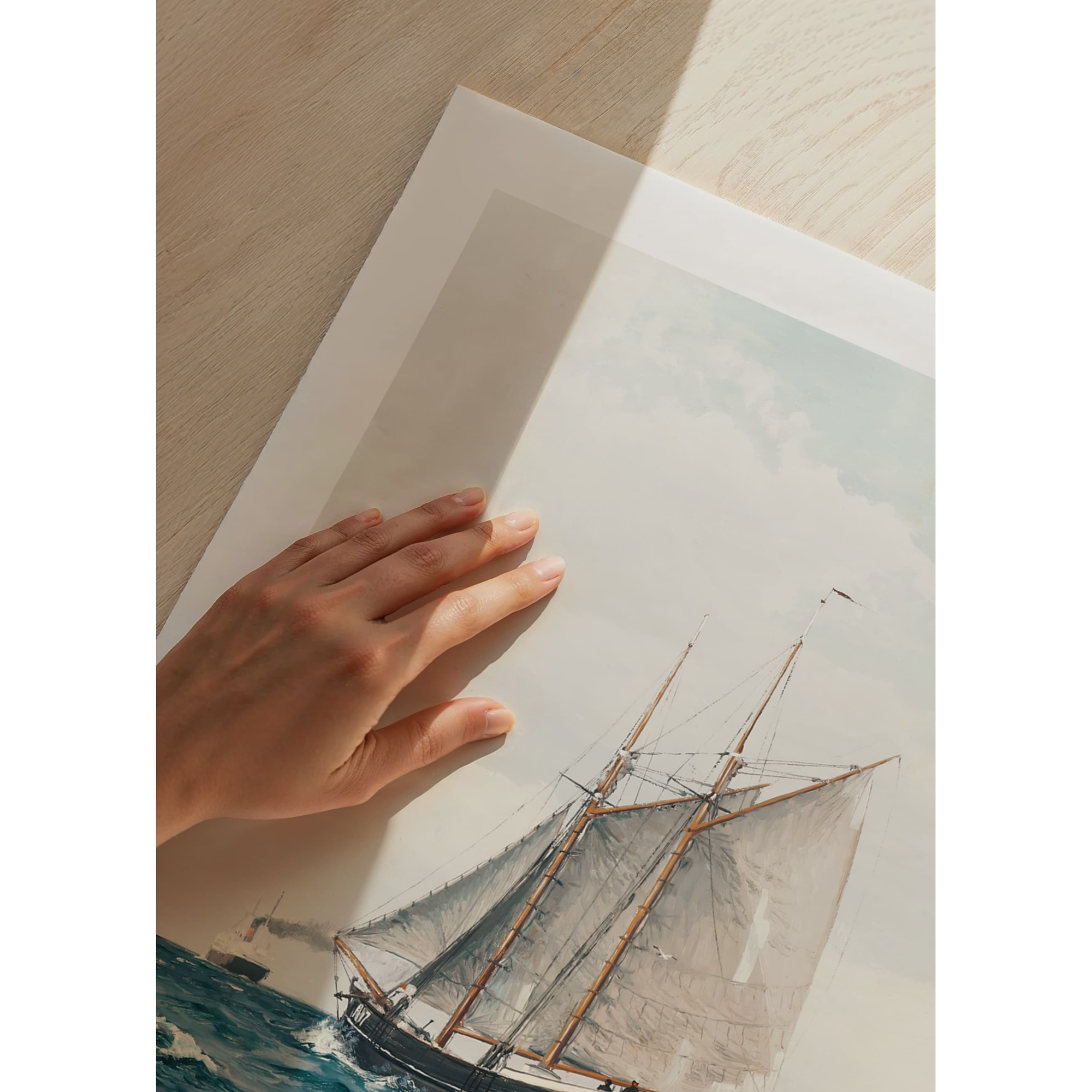 Poster Gallerix Marine Med Sejlskib Og Dampskib By Benjamin Olsen