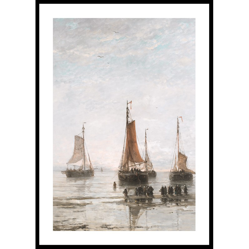 Poster Gallerix Scheveningse Bommen Voor Anker By Hendrik Willem Mesdag