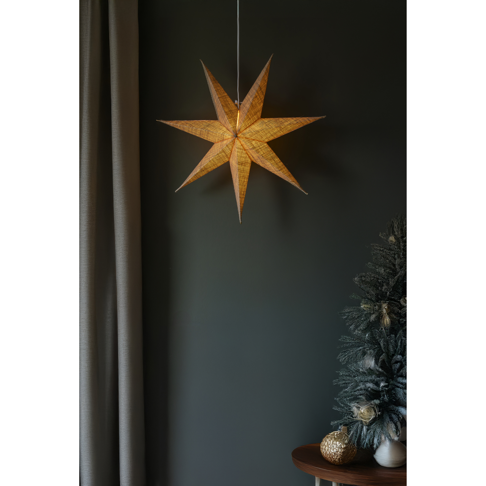 Adventsstjärna Gnosjö Konstsmide Pappersstjärna med Textilstruktur inkl. Sladdställ