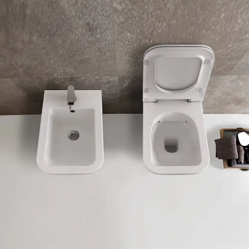 Vägghängd Toalettstol Globo Stone