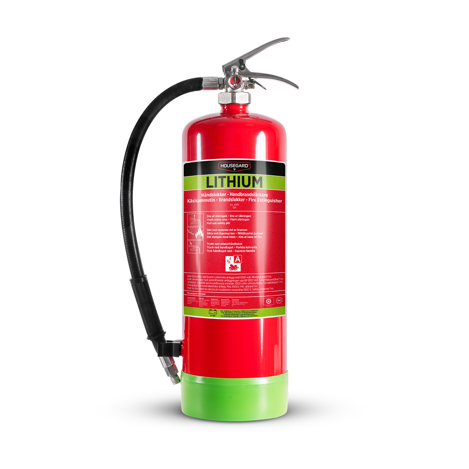 Brandsläckare Housegard AVD 6 L, LITHEX6