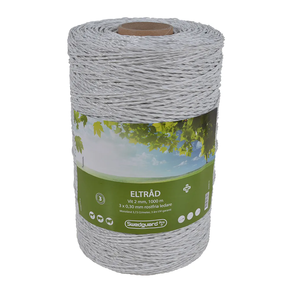 Eltråd Swedguard + 2 mm Vit