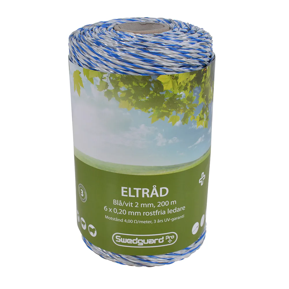Eltråd Swedguard + 2 mm Vit/Blå