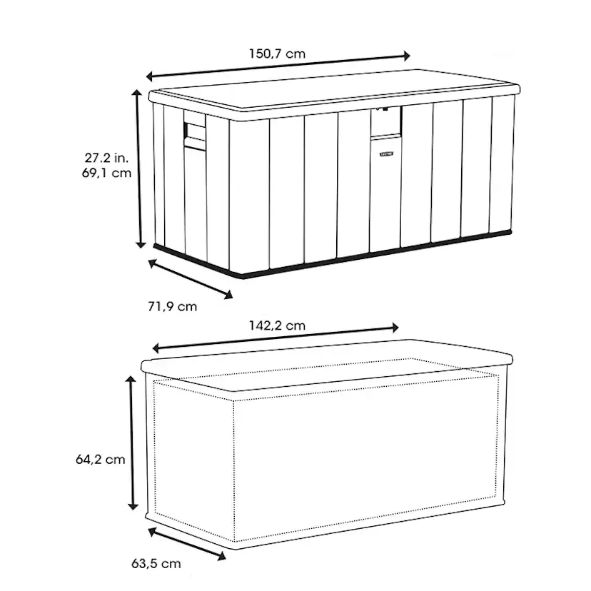 Förvaringsbox gop Lifetime Deckbox Harmony Ljusgrå 570 L