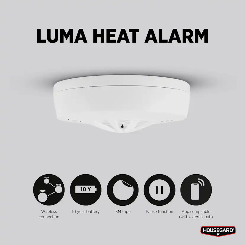 Trådlös värmevarnare Housegard Luma