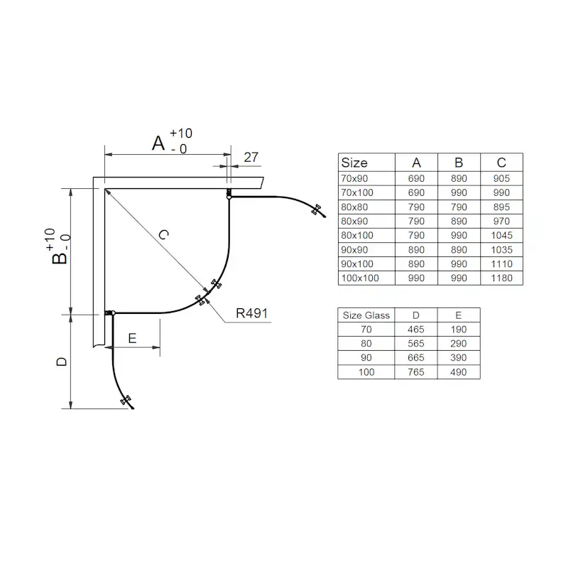 Duschhörn Svedbergs Skoga Halvrund