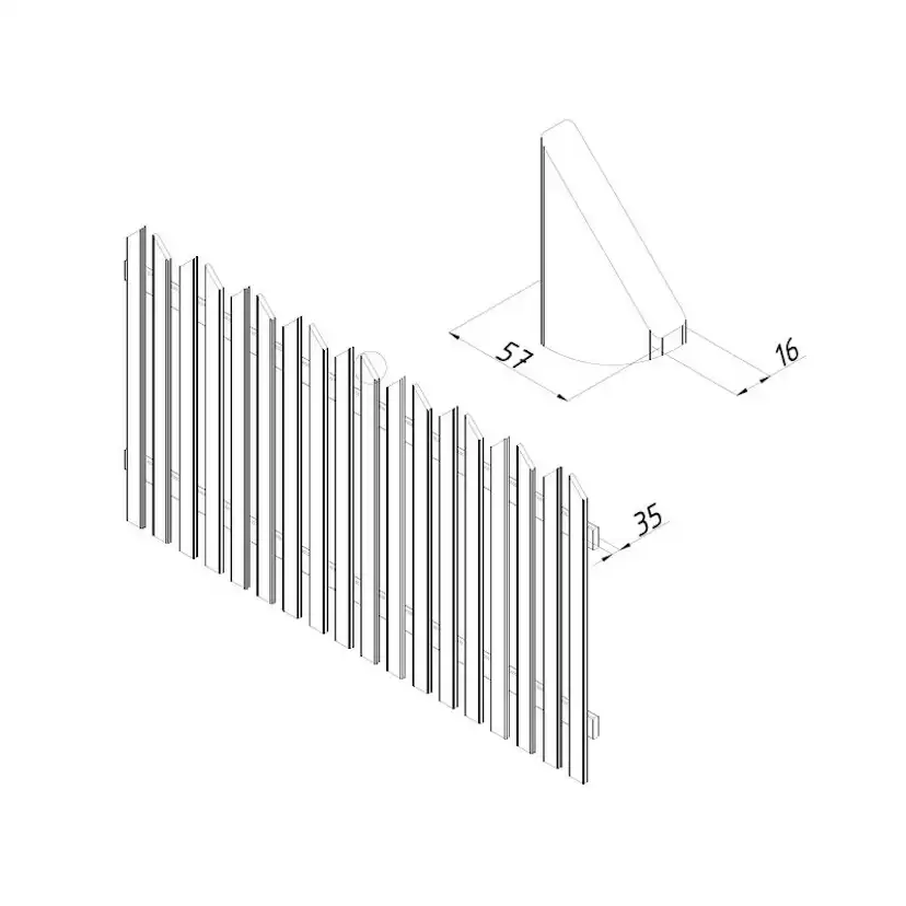 Staket Palmako Kamilla 10 180x100 cm