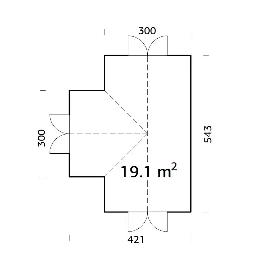 Växthus Palmako Emilia 19,9 m² (inv. 19,1 m²)