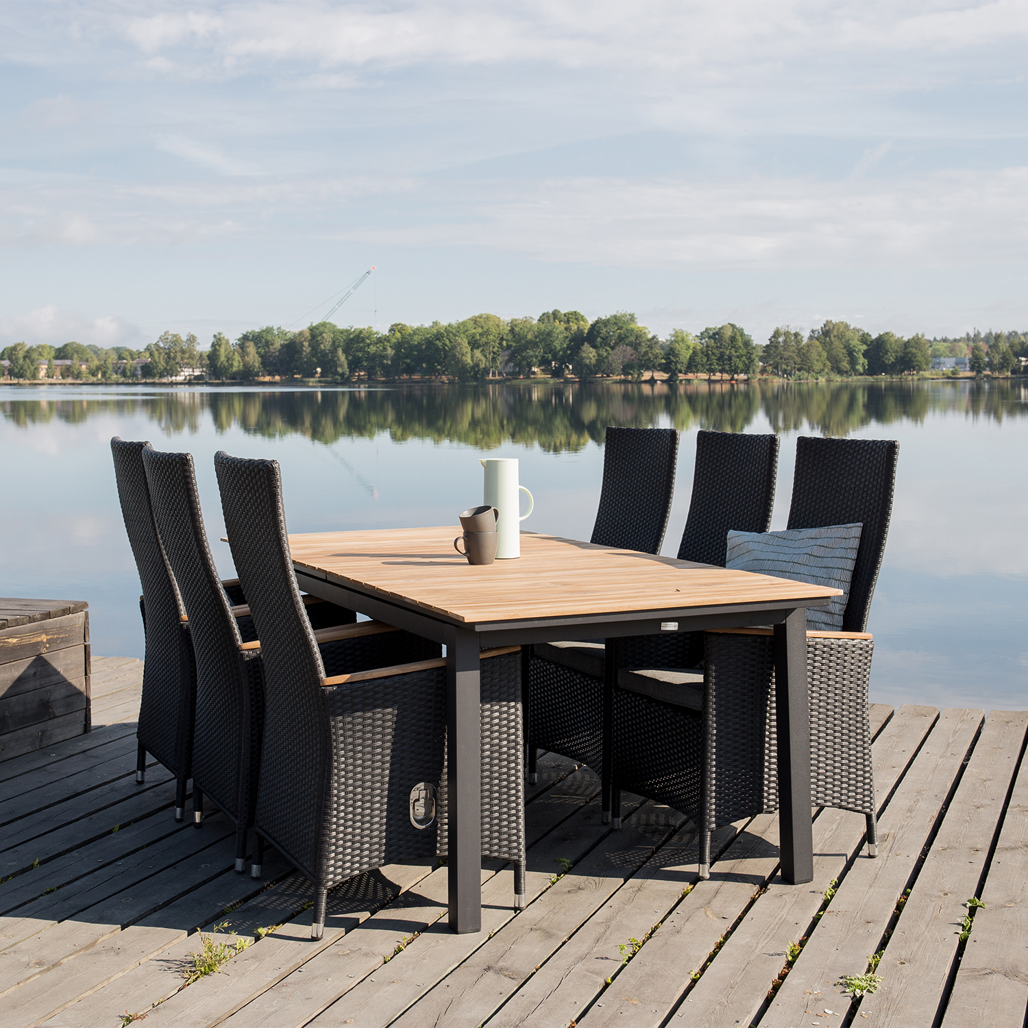 Positionsfåtölj Venture Home Padova Svart/Teak