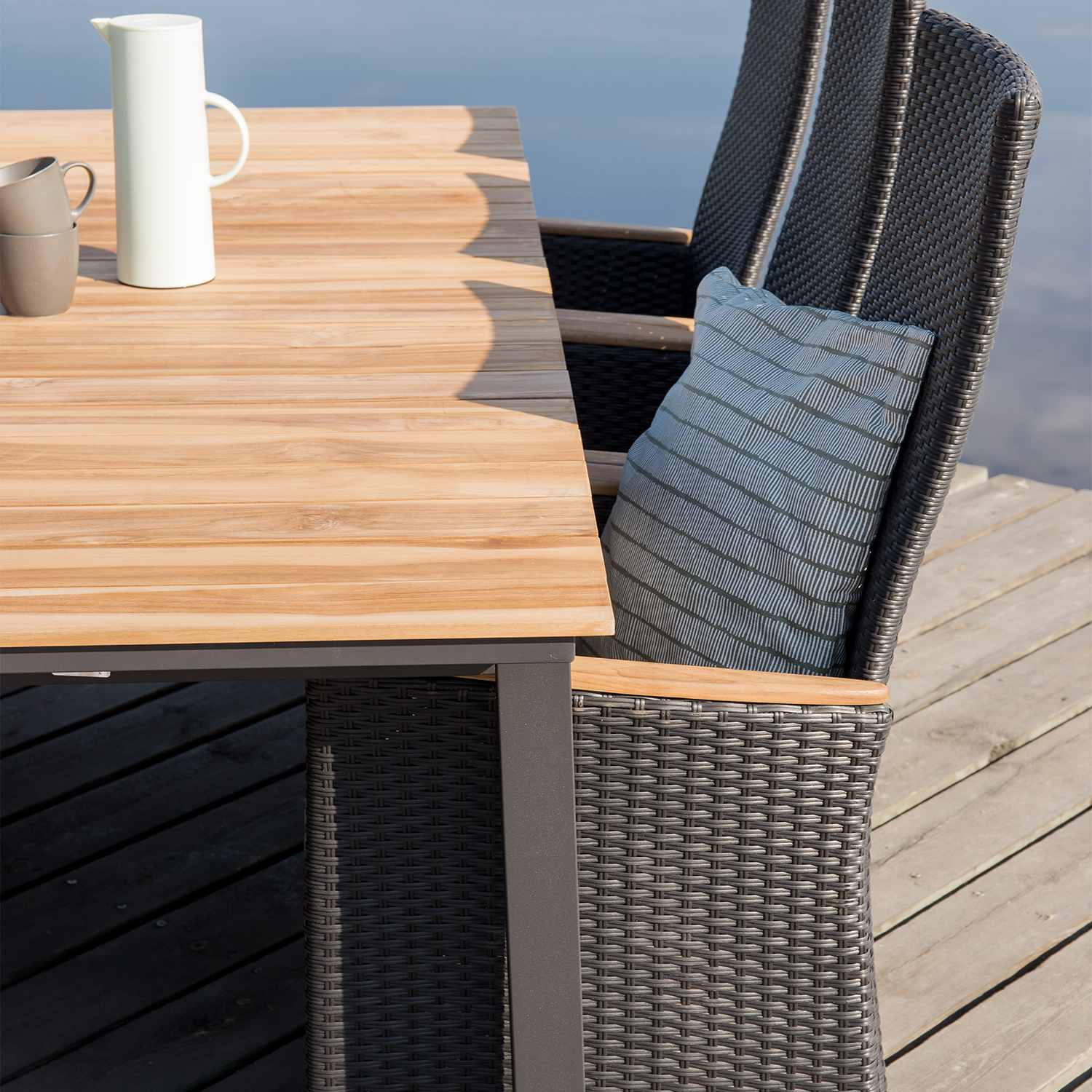 Positionsfåtölj Venture Home Padova Svart/Teak